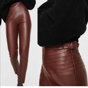 Zara Faux Leather High-Rise Leggings